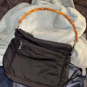 Black Gucci Bag with Bamboo Handle